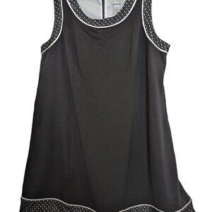 Catherines Women Plus size 22 Sleeveless Elegant Black Lace Trim Zip Back Dress